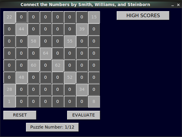 Connect The Numbers game interface